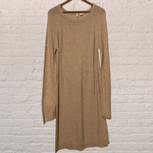 Women’s MOTH Anthropologie Oatmeal Knit Sweater Dress | Size L | Cashmere Blend